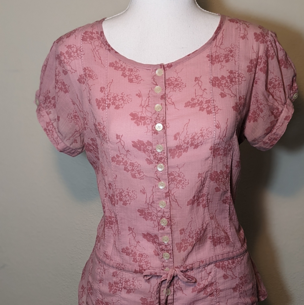 Calvin Klein pink button-up blouse